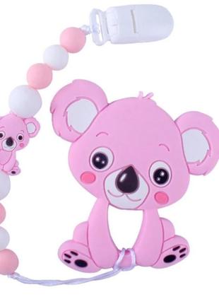 Прорізувач коала силіконові намисто 26 см рожевий, wd210712(pink)1 фото