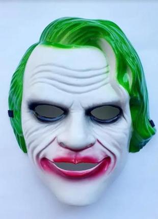Маска карнавальна "joker" (джокер) зелені волосся, joker