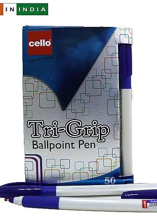 Набор масляных синих ручек cello original trigrip 1.0мм 50 шт. в упаковке, trigripbl