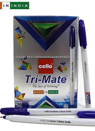 Набір масляних синіх ручок cello original tri-mate 1.0мм син. 50 шт. в упаковці, tri-matebl