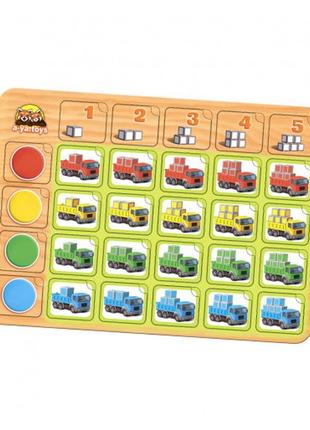Пазл-сортер вантажівки: колір та рахунок, псф102