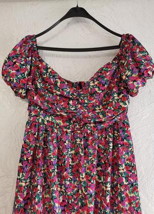 Батальна сукня максі в квітковий принт2 фото