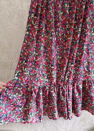 Батальна сукня максі в квітковий принт5 фото