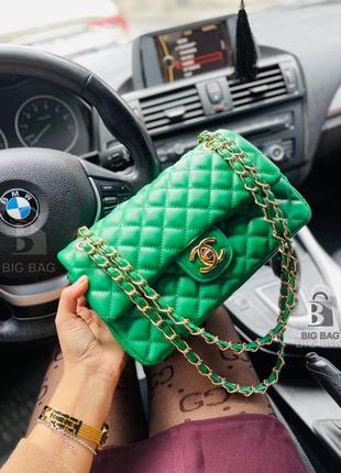 Женская сумка зеленая стелька chanel шаннель