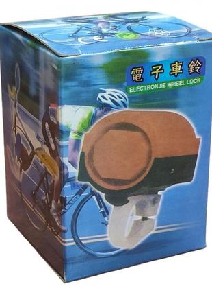 Дзвінок на велосипед електронний на батарейках bicycle speaker jy-575j жовтий3 фото