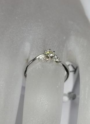 Золотое кольцо с бриллиантами 0,15 карат 16,5 мм. белое золото3 фото