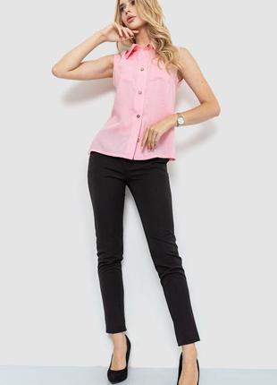 Блуза без рукавів однотонна колір рожевий2 фото