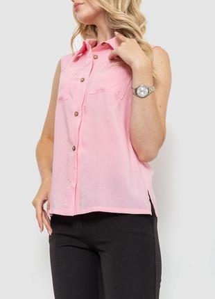 Блуза без рукавів однотонна колір рожевий3 фото