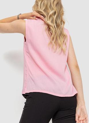 Блуза без рукавів однотонна колір рожевий5 фото