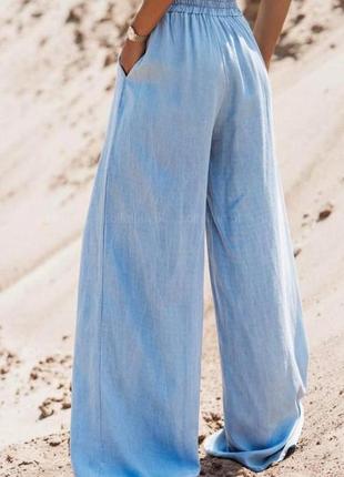 Женские штаны батальные легкий джинс 50-52,54-56 голубой1 фото