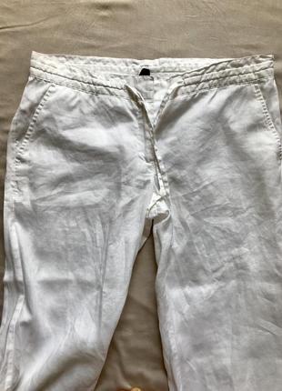 Штаны брюки белые широкие лето 100% рами8 фото