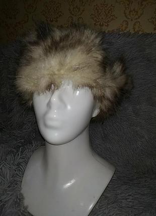 Шапка вушанка з натуральним хутром