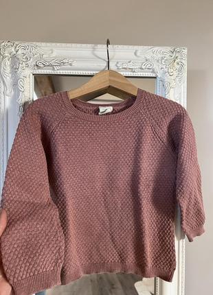 Легкий пудровый свитер для девочки 2р нежный свитер розовый однотонный