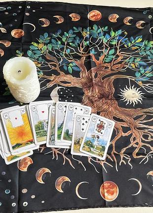 Скатерть для магических практик гобелен ветка triple moon 🌙🌝🌜 алтарне покривало таро треба