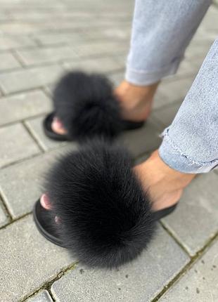 Женские шлепанцы с мехом