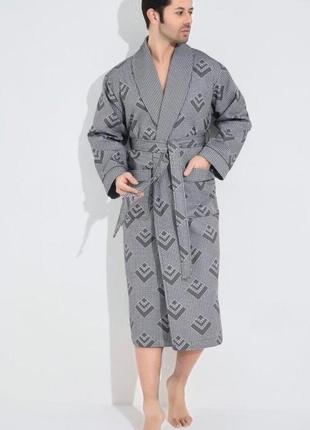 Халат мужской nusa 22680 tas вафельный l/xl;xxl;xxxl;xxxxl