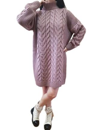 Теплое вязаное платье-туника,не тонкая4 фото