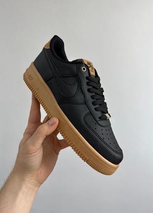 Кроссовки nike air force 1 low black/brown.