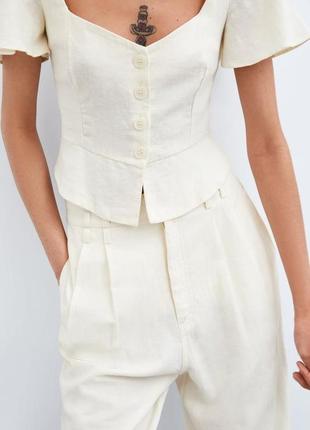 Zara льняная блуза топ5 фото