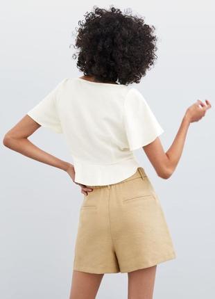 Zara льняная блуза топ6 фото