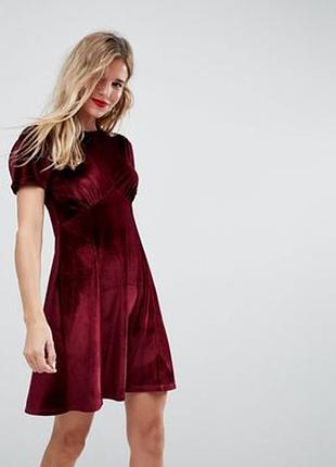 Чайне вечірнє*коротке *оксамитове плаття asos ( розмір 36-38)