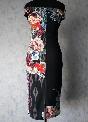 Сукня міді з відкритими плечима розмір uk 102 фото