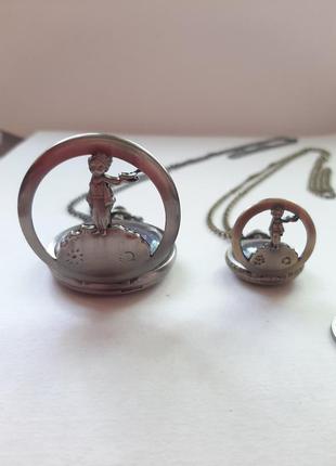 Эффектные часы - кулон маленький принц экзюпери ретро под винтаж металл цвет античная бронза7 фото