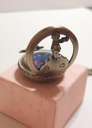 Эффектные часы - кулон маленький принц экзюпери ретро под винтаж металл цвет античная бронза3 фото