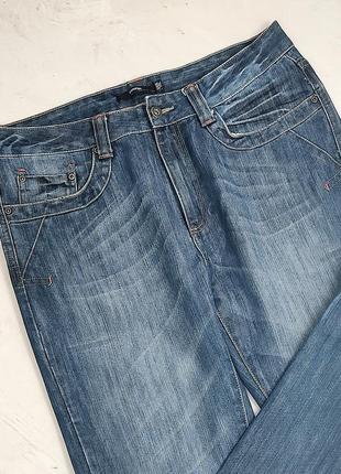 Прямі джинси з щільного деніму з ефектом легкої потертості2 фото