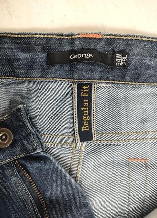 Прямі джинси з щільного деніму з ефектом легкої потертості5 фото