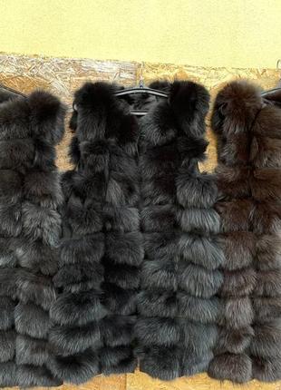 Песцовая жилетка, жилетка песец, жилетка из натурального меха