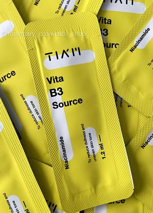 Освітлювальна сироватка з ніацинамідом і вітаміном в 3 tiam vita b3 source pouch sample1 фото