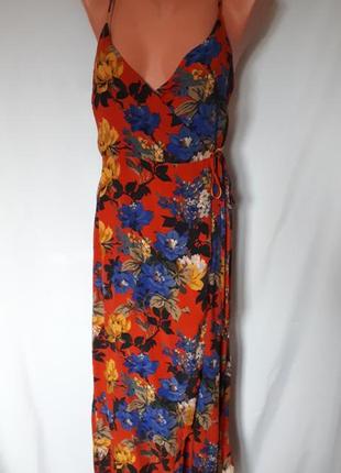Платье макси new petite с принтом на запах в цветочный принт  (размер 36)2 фото