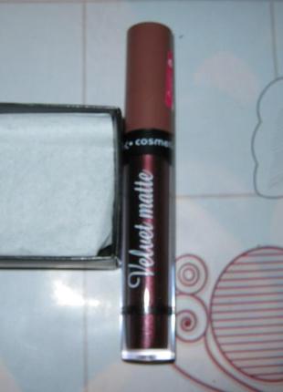 Блиск для губ velvet matte mk cosmetics lipgloss тон 09 темний