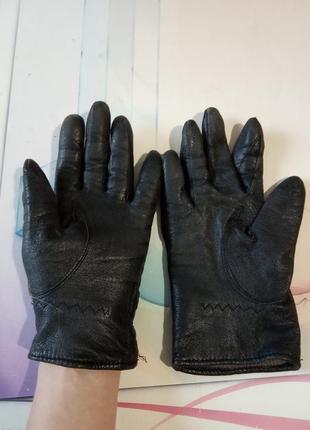 Шкіряні, рукавички демісезонні4 фото