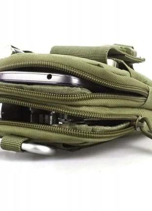 Тактична сумка - сумка для телефону, система molle органайзер тактичний з кордури. колір: хакі3 фото