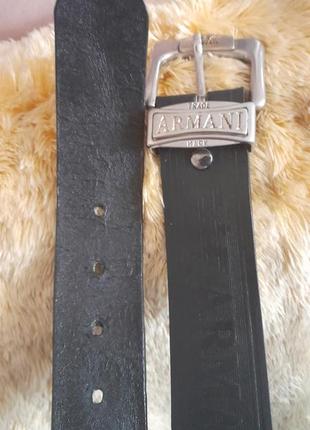 Пояс кожаный черный armani оригинал trade mark10 фото
