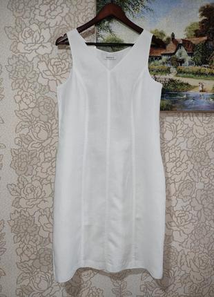 Білосніжне льняне плаття yessica (c&a) 100% льон