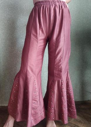 Индийские шелковые широкие штаны lily & lali