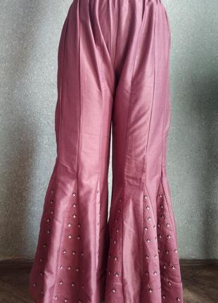 Індійські шовкові широкі штани lily & lali4 фото