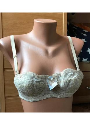 Новый бежевый кружевной бюстгальтер, лифчик, бра