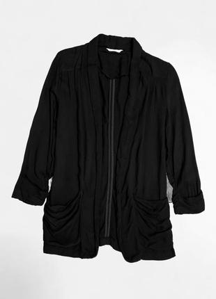 Тонкий летний пиджак прямого кроя блейзер удлиненный из виско