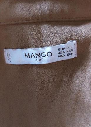 Коричневая рубашка из эко-замши mango3 фото