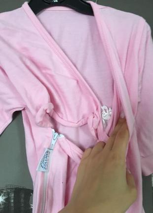 Розовый спальный мешок с рукавами3 фото