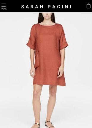 Sarah pacini rundholz annette gortz max mara лен льняное платье оверсайз платье свободное летнее премиум бренд