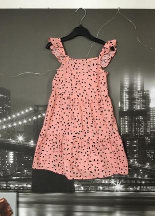 Розовое платье на 5-6 лет