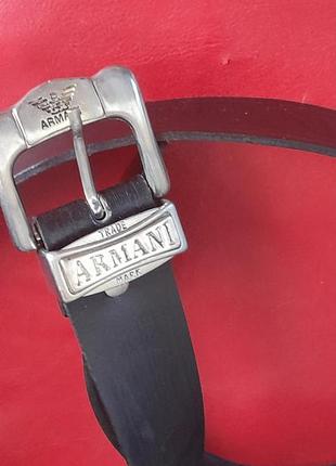Пояс кожаный черный armani оригинал trade mark1 фото