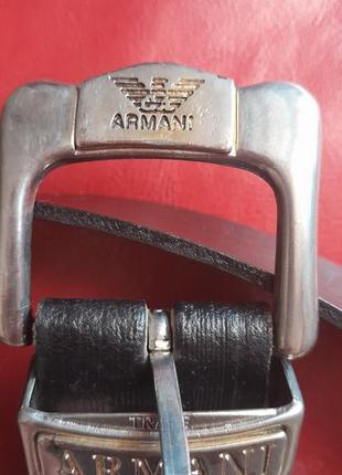 Пояс кожаный черный armani оригинал trade mark9 фото