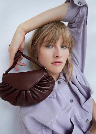 Сумочка-кроссбоди zara, небольшая сумочка, клатч бордовый