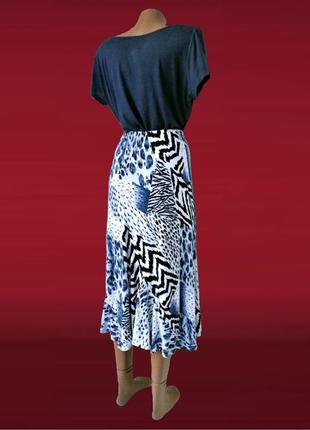 Красивая юбка миди saloos с принтом на подкладке. размер l.3 фото